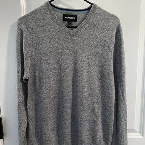Bonobos 100% Extra Fine Merino Wool VNeck Gray Men's Sweater